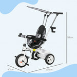 6 In 1 Kids Tricycle W/ Removable Handle For 1.5+ Year | White