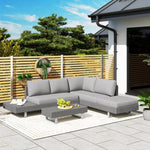 3pc Rattan Wicker Sofa Set With Tea Table & Cushions