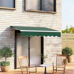 250cm W X 200cm D Outdoor Retractable Patio Awning For Window And Door | One Size | Green