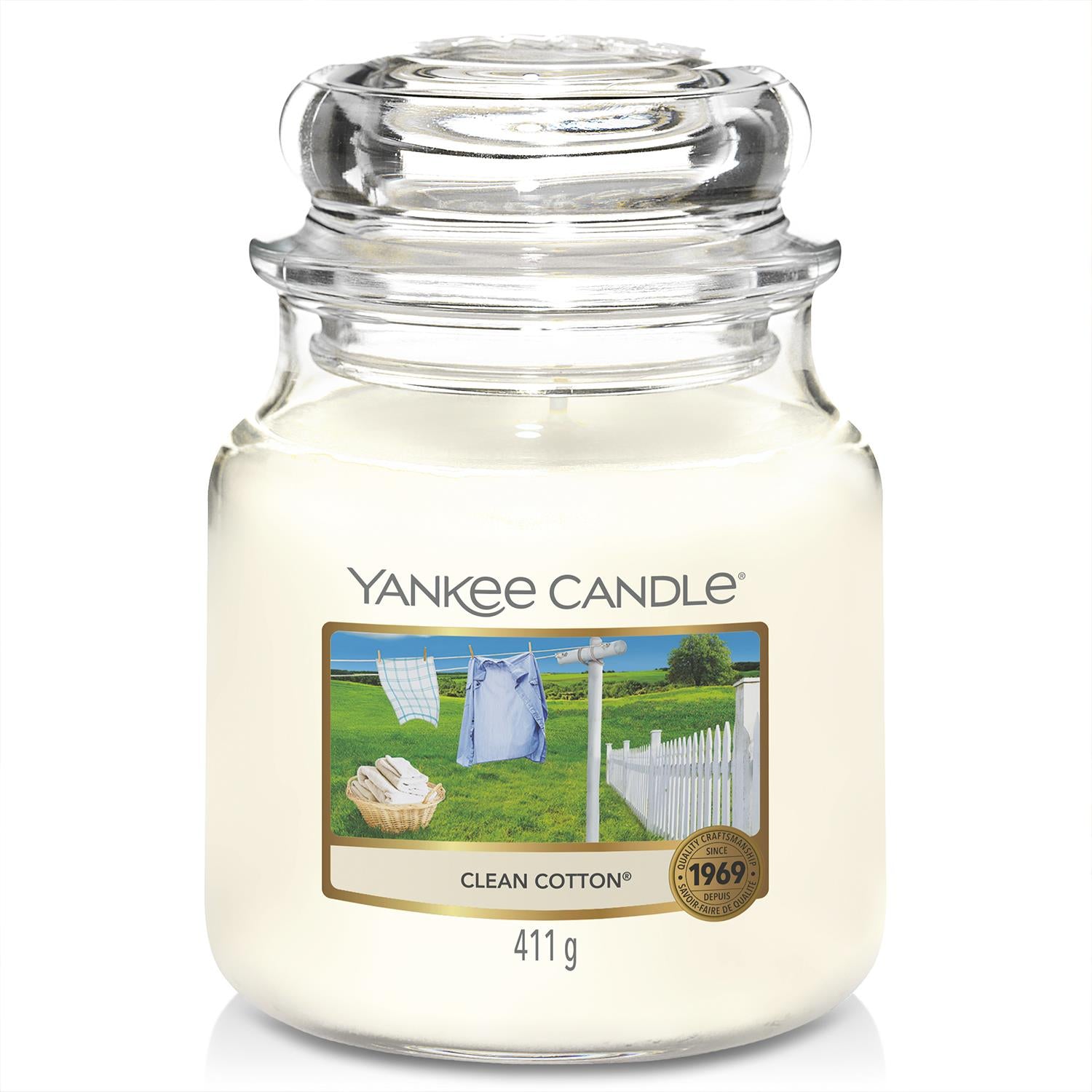 Original Medium Jar Scented Candle - Clean Cotton, 411g
