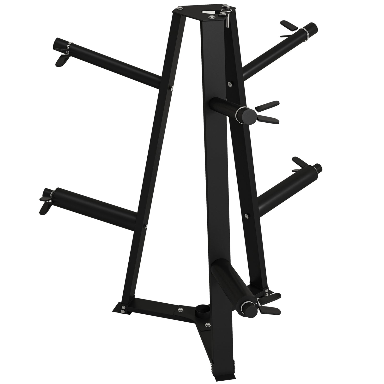 Weight Plate Rack For 5cm Weight Plates And Barbell Bar | Black