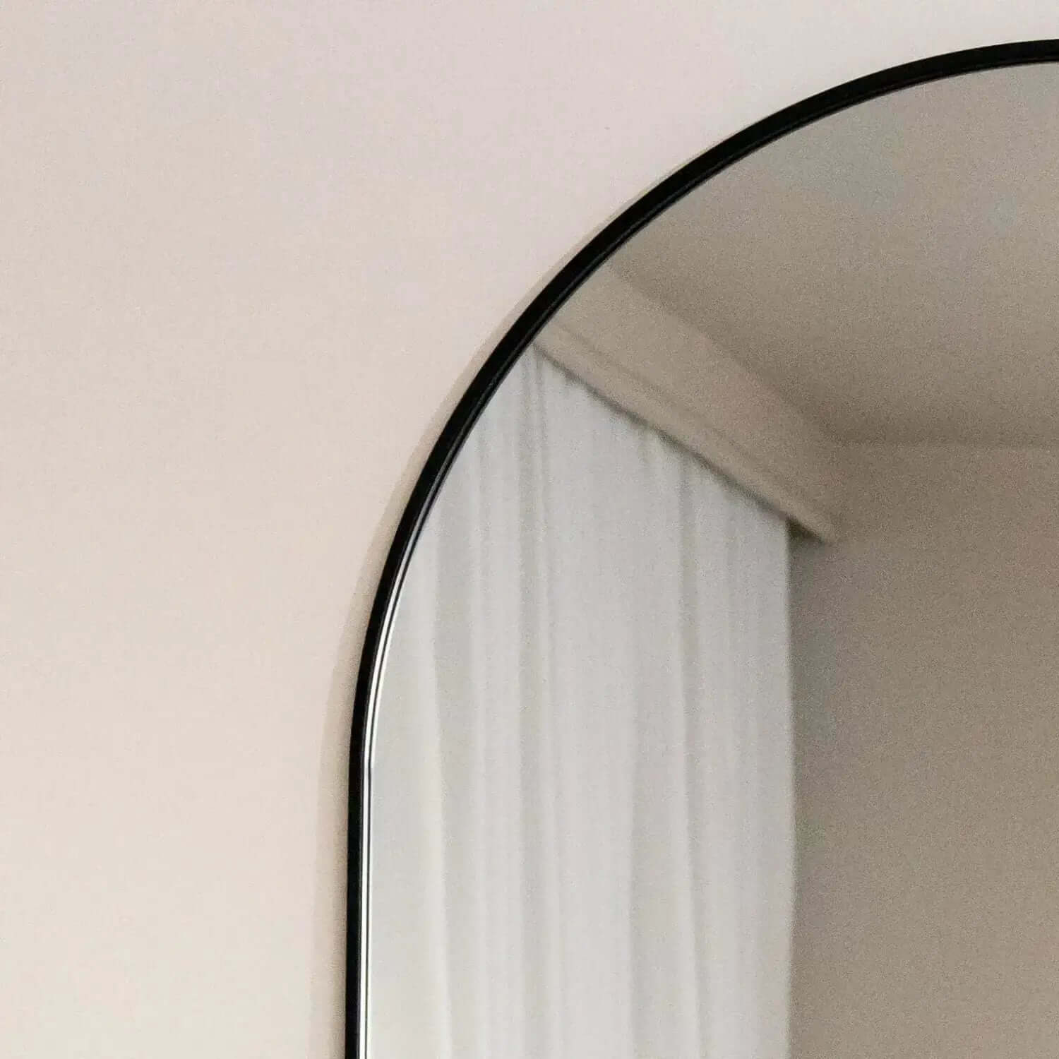 Emi - Black Metal Runway Oval Mirror | 150cm x 60cm