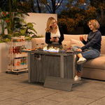 50000 Btu Gas Fire Pit Table, Dark Grey