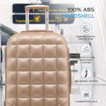 Medium 25" Hard Shell Bubble Design Check-in Suitcase Hold Luggage Bag 20kg+ | Medium | Champagne