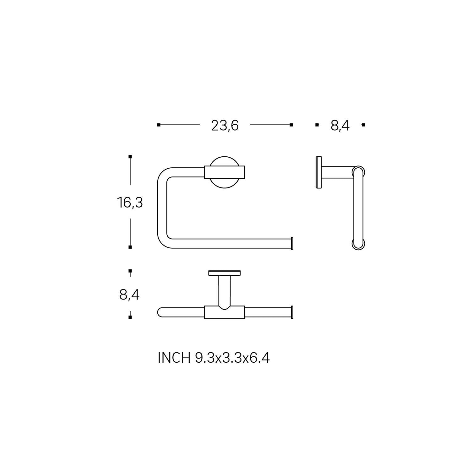 Towel Ring, Silver Chrome, Wall-mounted, Collection Architect S+