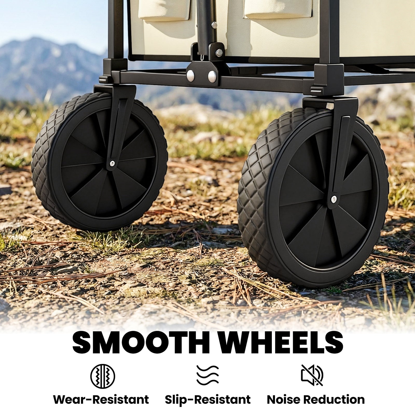 95l Foldable Festival Trolley On Wheels | Khaki