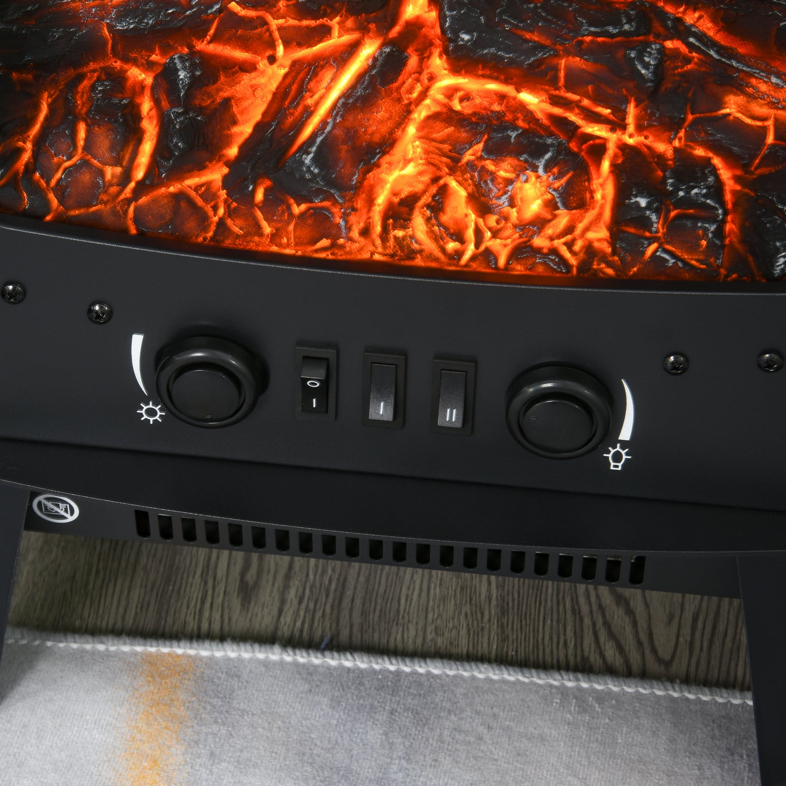 900w/1800w Electric Fireplace With Artificial Flame