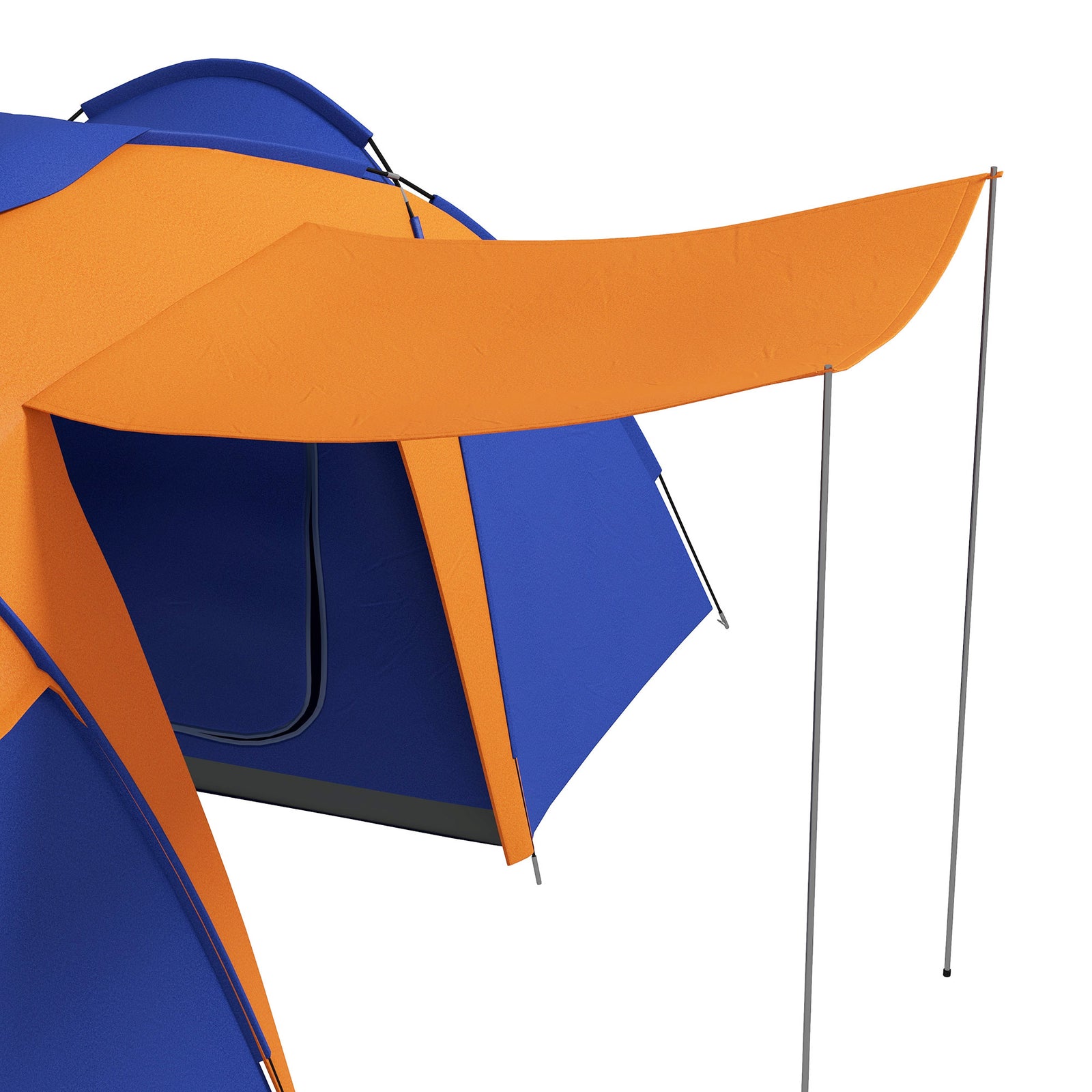 Large Camping Tent W/ 2 Bedroom, Living Area, Awning For 4-6