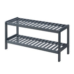 Bamboo 2-tier Shoe Rack - Grey