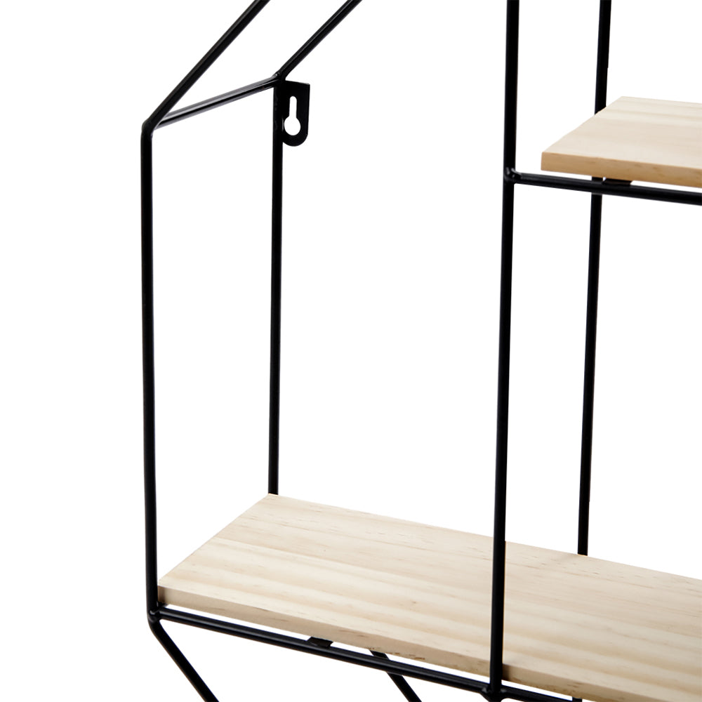 Octagonal Metal Floating Wall Display Shelf