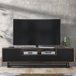 Rift Tv Unit 200cm - Oak / Rustic | Dark Brown