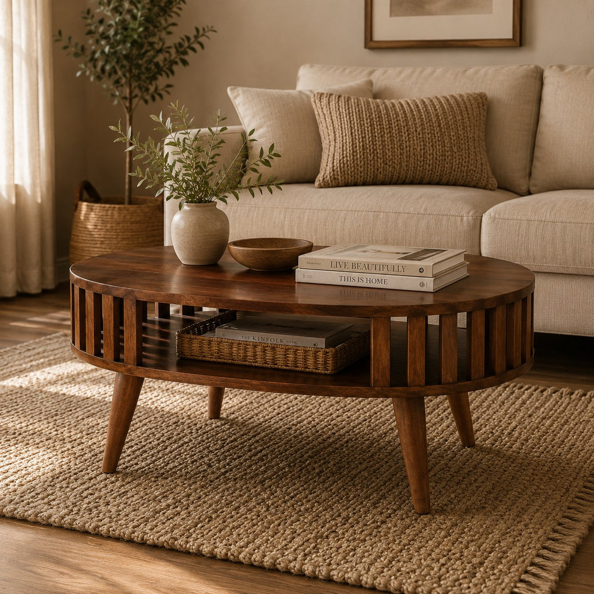 Solid Wood Honey Caramel Ariella Coffee Table