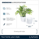 18cm Wave White Plant Pots Set Of 2