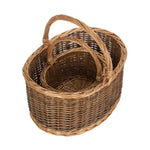 Country Oval Wicker Shopping Basket | Set-of-2 | Brown