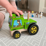 Wooden Stacking Tractor Toy And Puzzle