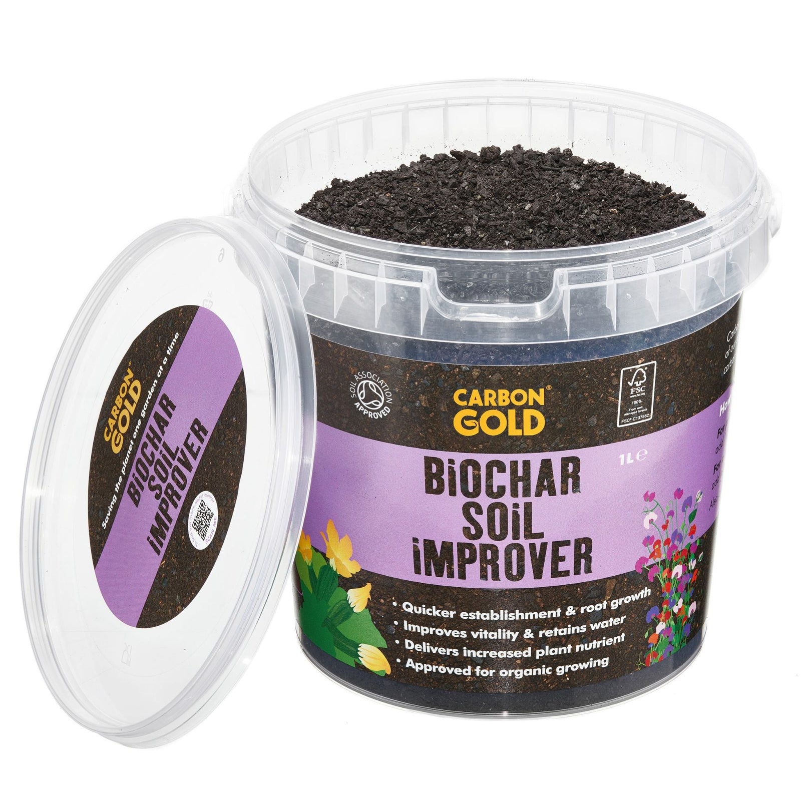 Biochar Soil Improver — Uk-sourced, Soil Association & Biodynamic Certified | 1L