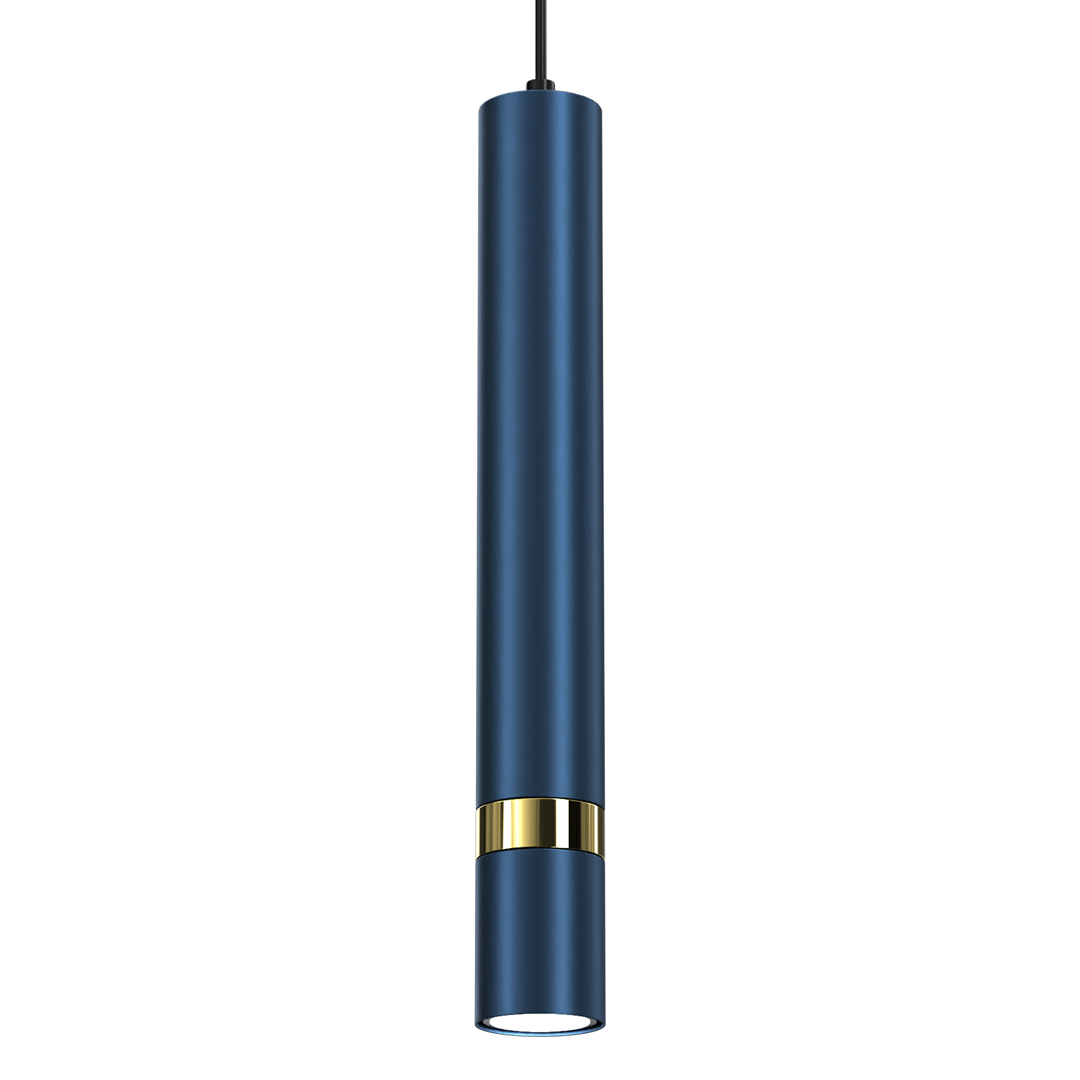 Joker Contemporary Pendant Lamp 1xgu10 Hand Made Cylindrical Style Light | Blue & Gold