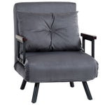 Click Clack Single Chair Bed Settee For Living Room | One Size | Charcoal Grey