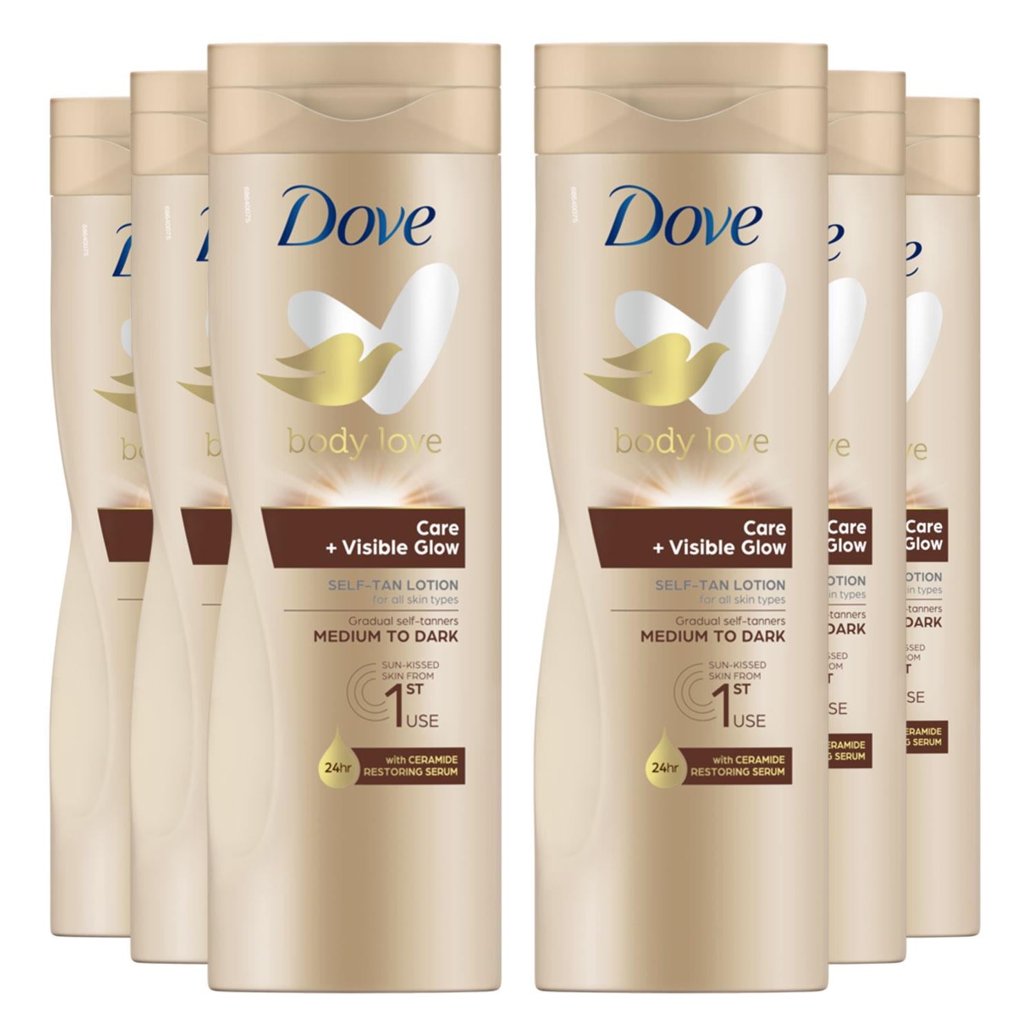 Visible Glow Self-tan Lotion Nourishing Care For Medium-dark Skin, 6x400ml