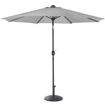 3m Garden Parasol Adjustable Tilting Parasol With Crank Handle With Classic Design Heavy-duty Round Base | One Size | Light Grey