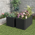 2 Pcs Thickened Rectangular Raised Garden Bed – Durable Coated Steel With Reinforced Corners,  Outdoor Planter For Vegetables, Fruits & Flowers | Charcoal Black
