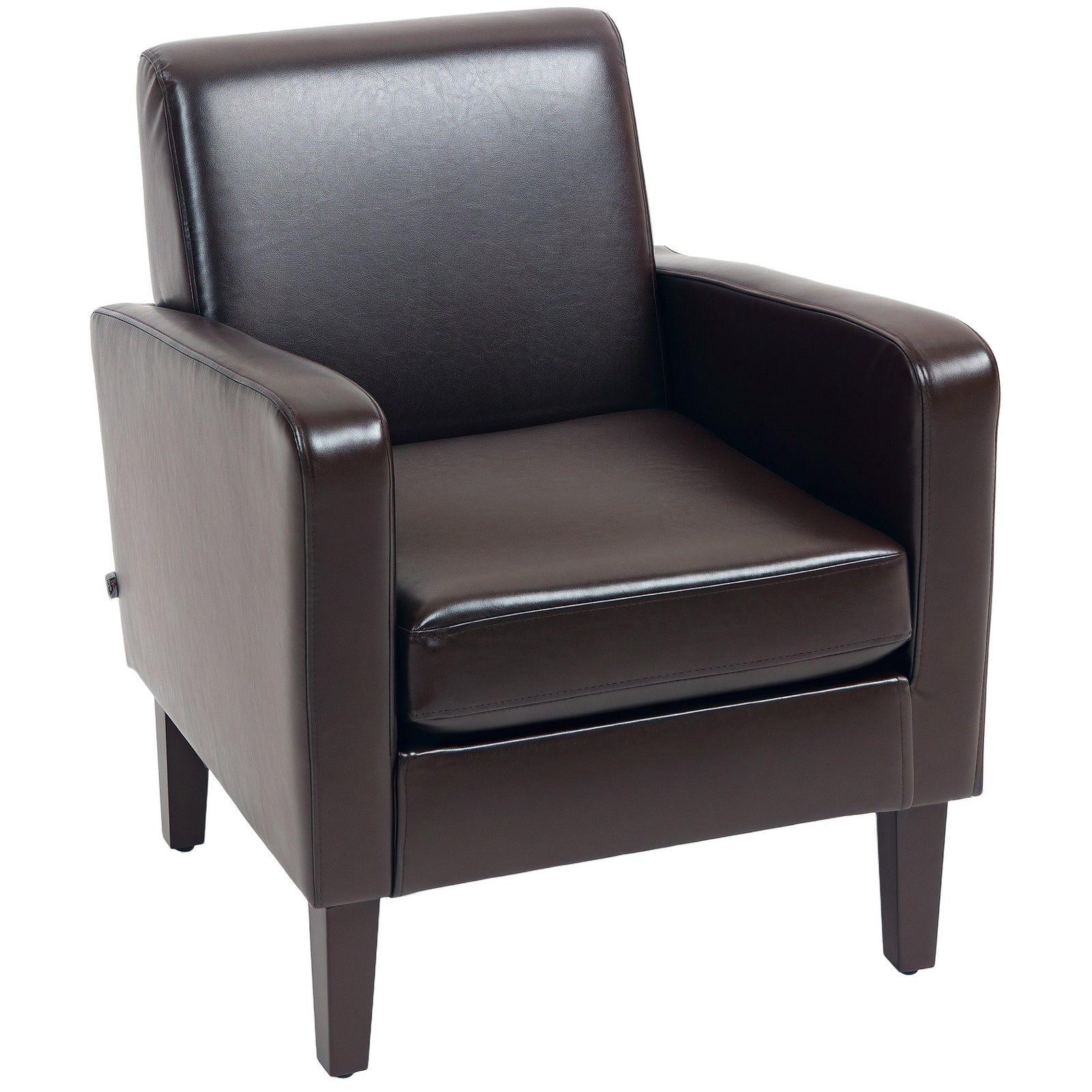 Modern Armchair Accent Chair With Rubber Wood Legs | One Size | Brown