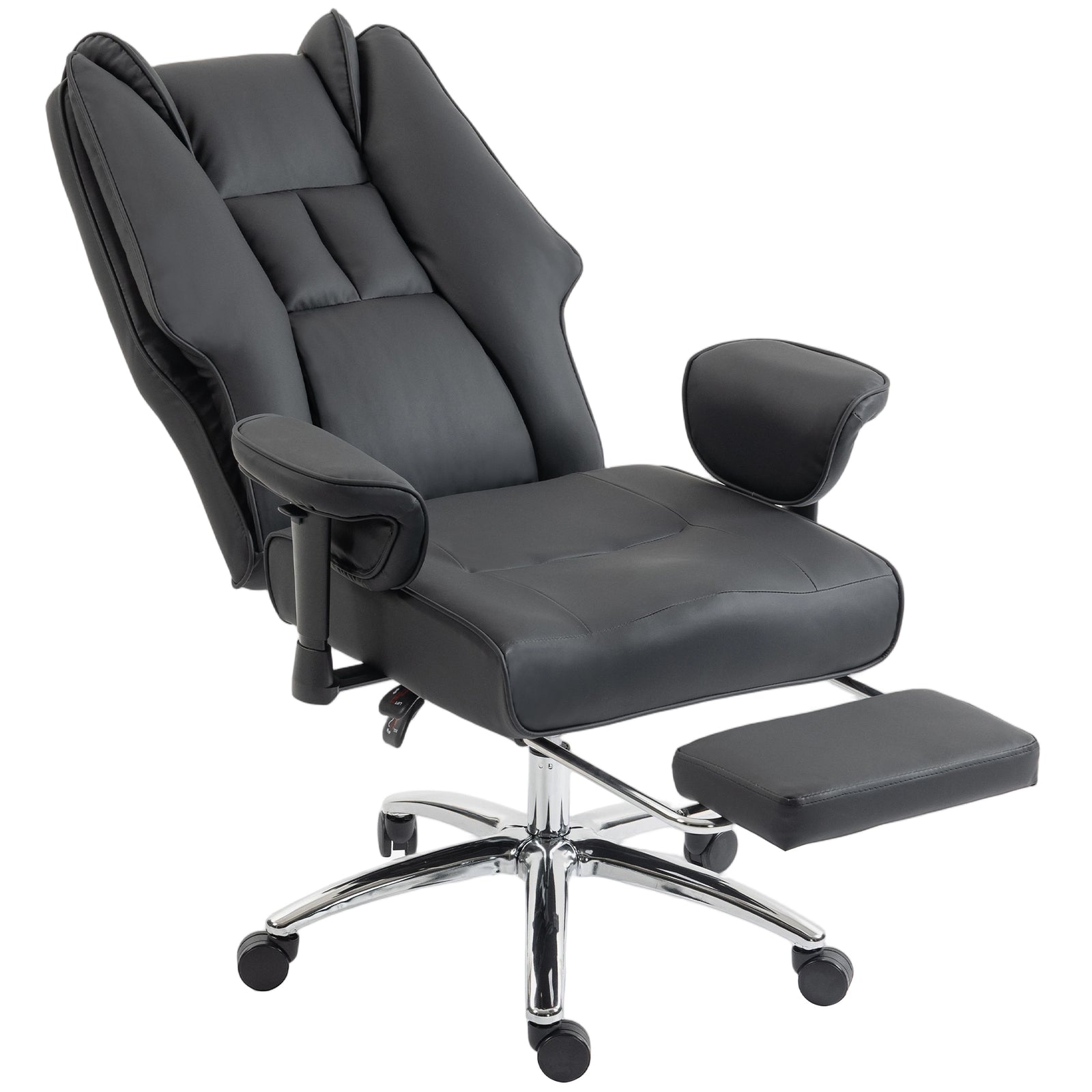 Executive Office Chair, Reclining Desk Chair With Footrest | Black