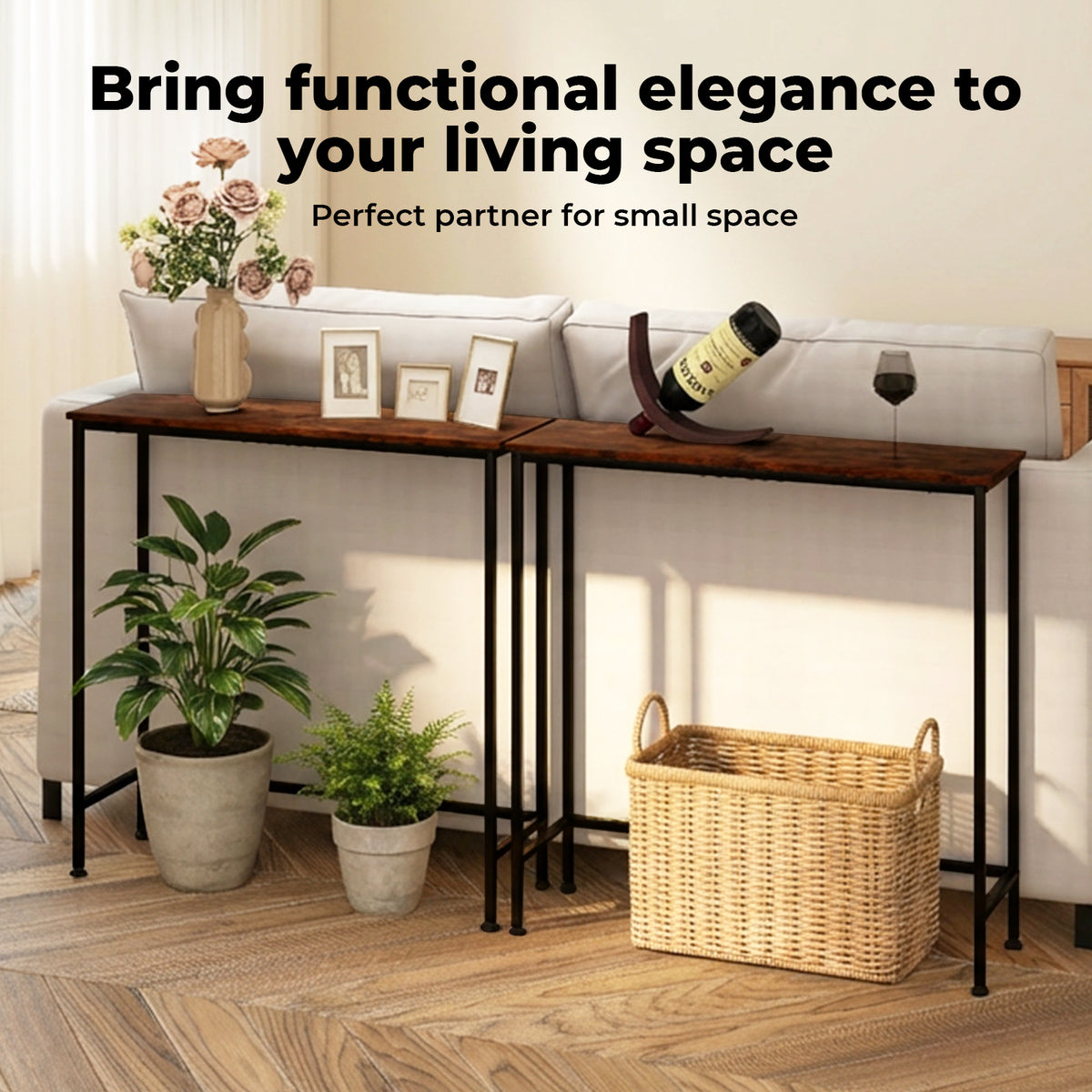 Levede Narrow Console Table Slim Entryway Hallway Sofa Table Display Shelf Industrial