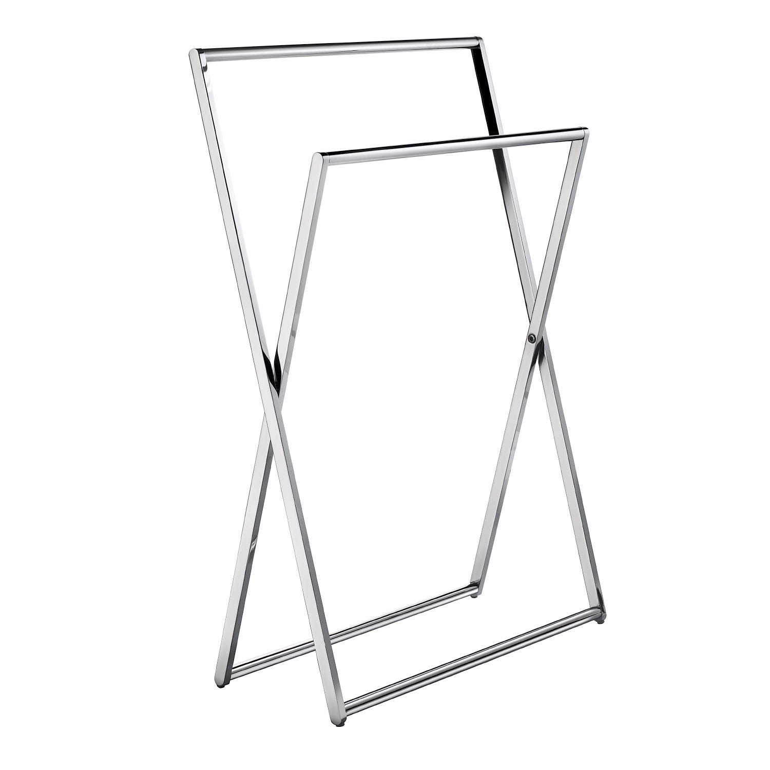 Polished Chrome Freestanding Towel Rail Bathroom Storage | Polished Chrome