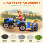 Ride On Tractor And Trailer, 12v Electric Ride On Tractor | Blue
