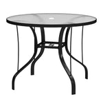 Outdoor Dining Table W/ Parasol Hole, Round