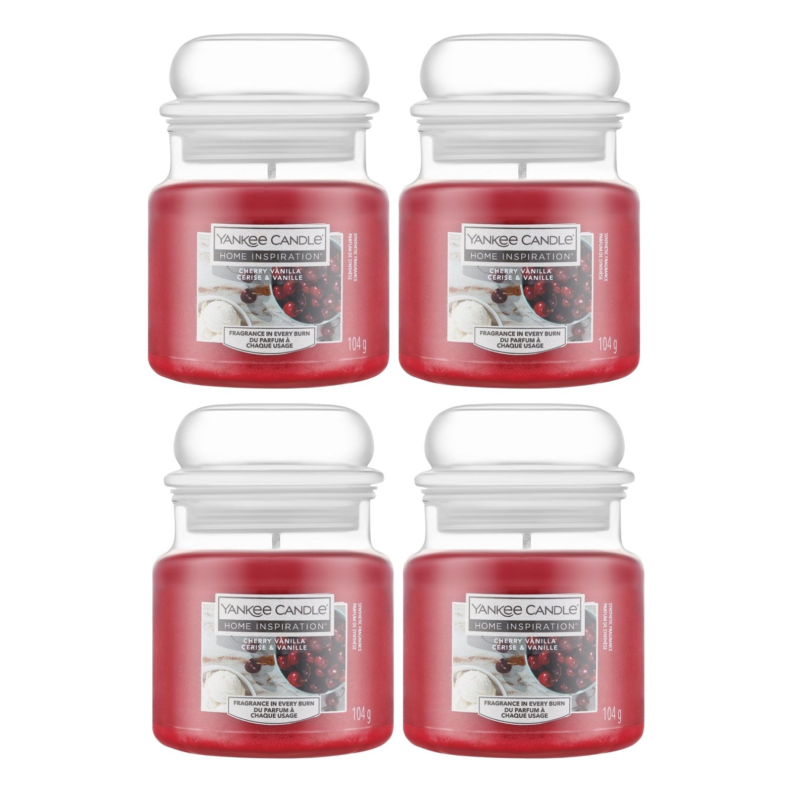 Small 104g Cherry Vanilla Candle Jar | Set of 4