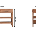 Saffron Rattan Console – Solid Mango Wood With Woven Rattan & Brass Accents