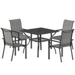 5 Pieces Outdoor Dining Set For 4, Patio Furniture Set | Grey