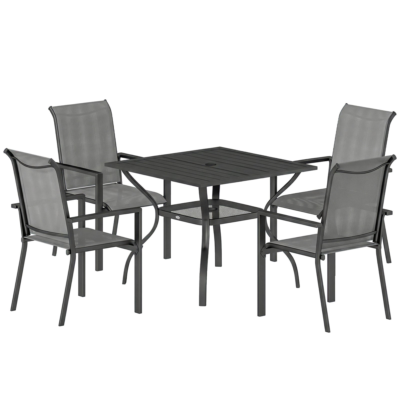 5 Pieces Outdoor Dining Set For 4, Patio Furniture Set | Grey