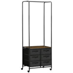 Hanging Clothes Rail Clothes Rack W/ 6 Fabric Drawers