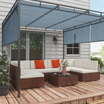 Rattan Garden Furniture Set Coffee Table Buckle Structure | Brown