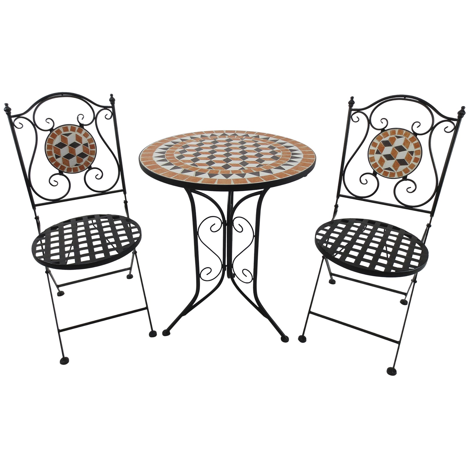 3 Pcs Bistro Table Chair Set Patio Garden Dining Furniture