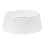 Round Rattan Christmas Tree Skirt - White