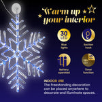 43cm Snowflake Window Light - Blue