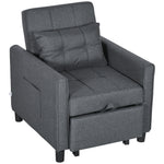 Pull Out Chair Bed Sleeper Chair With Pillow Side Pockets | One Size