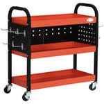 3 Tier Rolling Tool Cart, Steel Utility