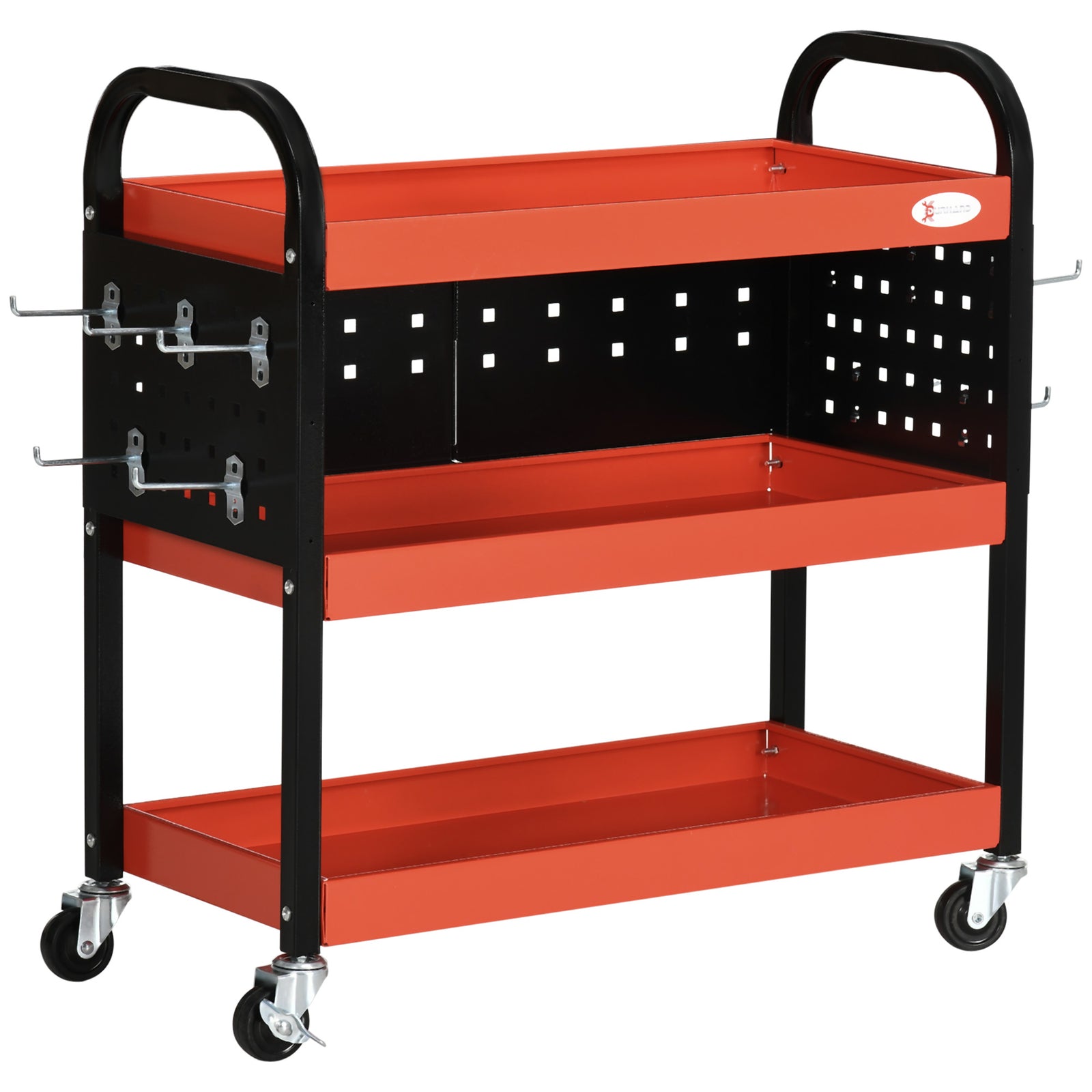 3 Tier Rolling Tool Cart, Steel Utility