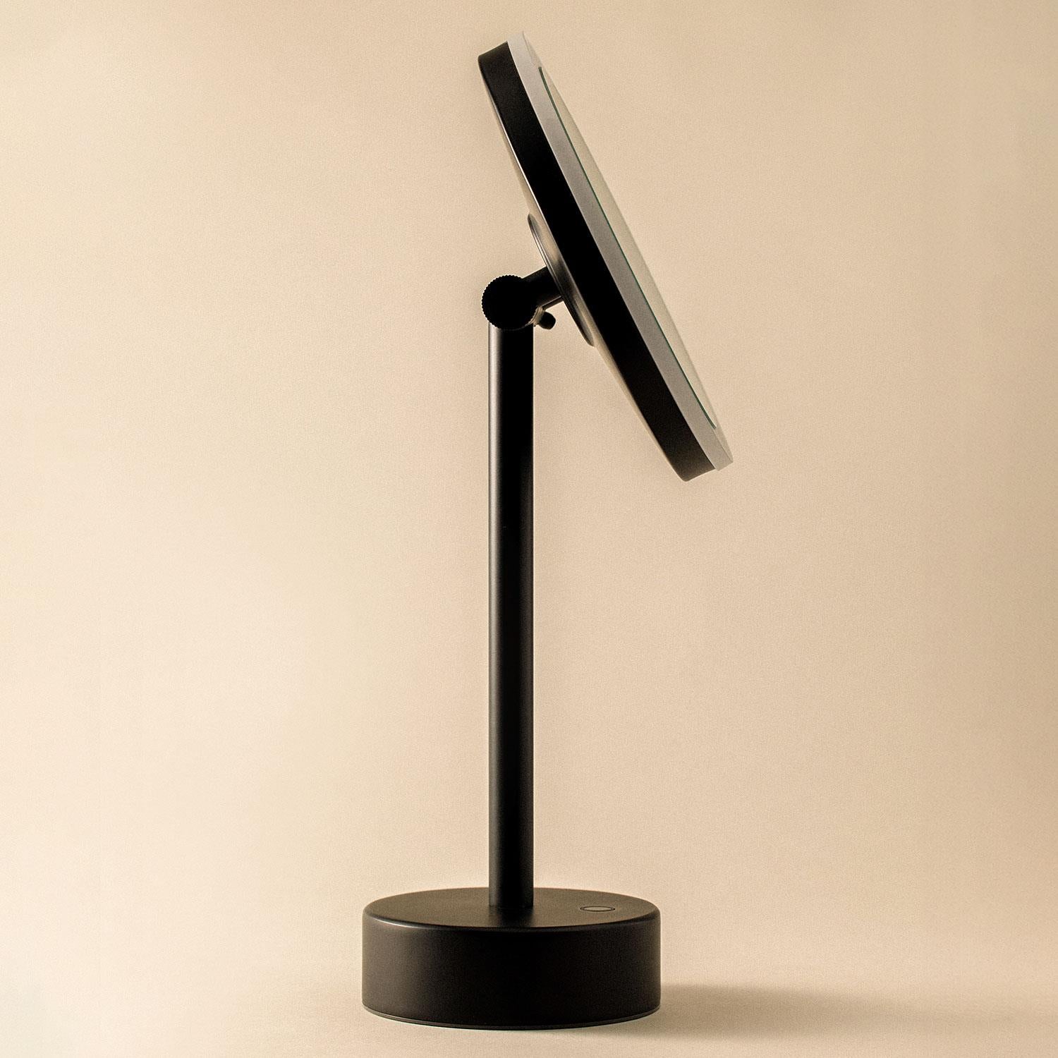 Magnifying Mirror X5 Led Light Matt Black Usb Port Architect Collection