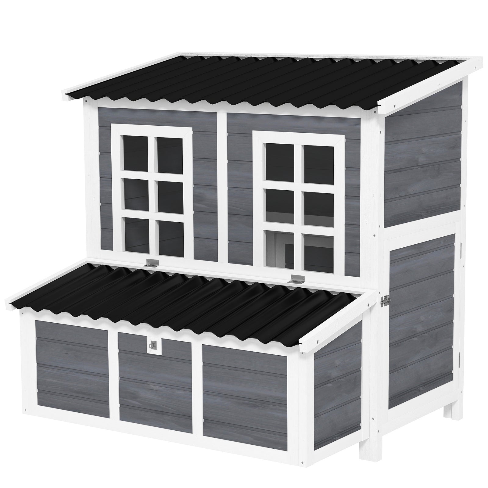 Wooden Chicken Coop W/ Nesting Box For 2-4 Chickens, 100 X 86 X 100cm