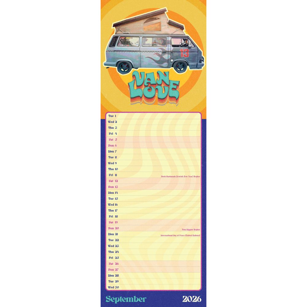 Vw Campervan 2026 Slim Calendar Official Product