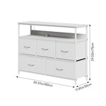 5-drawer Metal Frame Chest Of Drawers Storage Cabinet With Power Strip | White