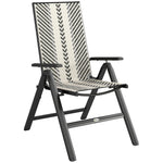 Outdoor Rattan Folding Chair, 5-position Backrest