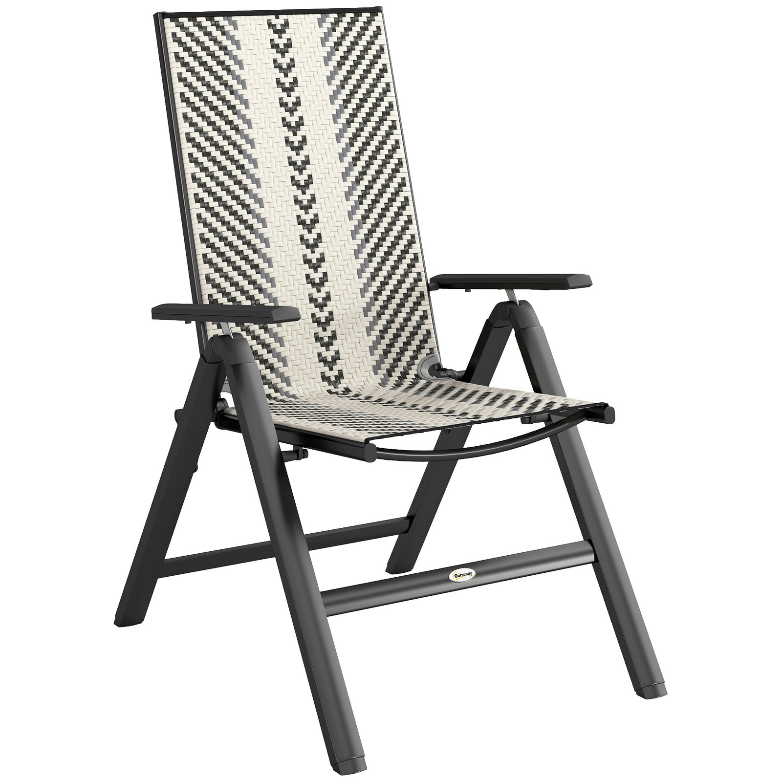 Outdoor Rattan Folding Chair, 5-position Backrest