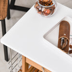 Kitchen Island Trolley W/ 4 Baskets 2 Side Racks Drawer | Brown